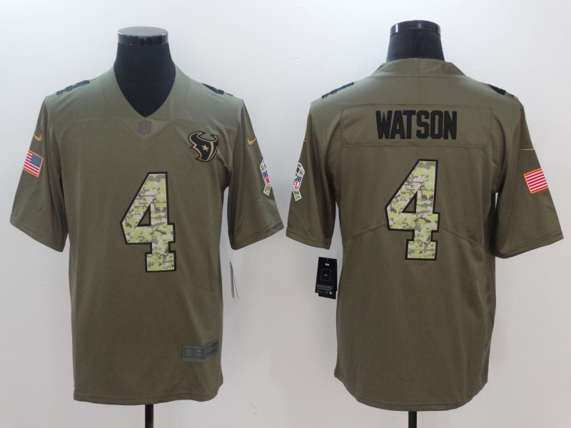 Men Houston Texans #4 Watson Camo Nike Olive Salute To Service Limited NFL Jerseys->pittsburgh steelers->NFL Jersey
